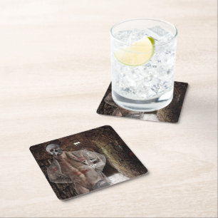 Dessous-de-verre Carré En Papier SlipperyJoe's Halloween transparent homme fantomat