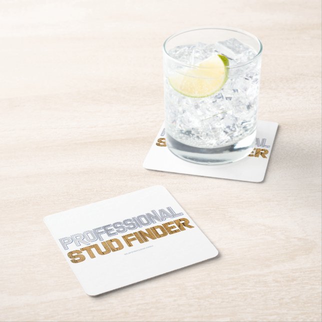 Dessous-de-verre Carré En Papier SlipperyJoe's Professional Stud Finder bois 3D ème (En situation)