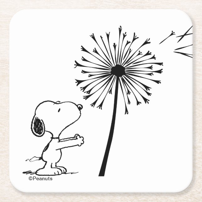 Dessous-de-verre Carré En Papier Snoopy Avec Dandelion (Devant)
