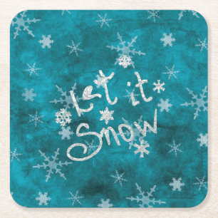 Dessous-de-verre Carré En Papier Snowflakes Bleu D'Hiver Mystique Laisser Neige