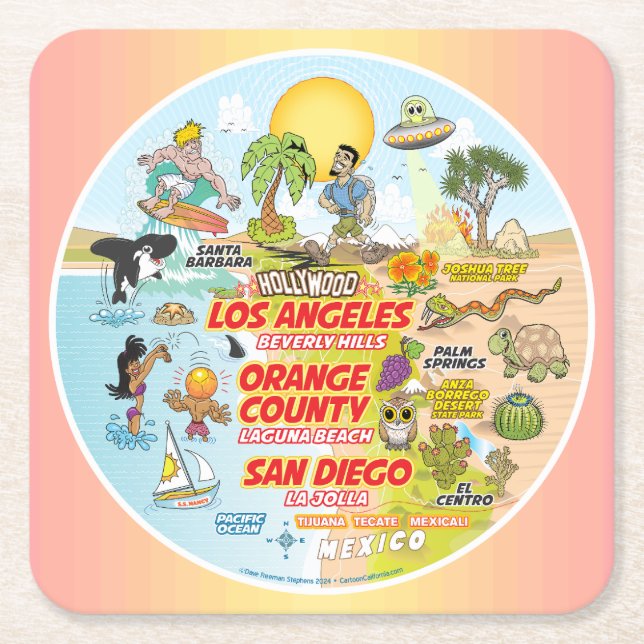 Dessous-de-verre Carré En Papier SoCal (Devant)