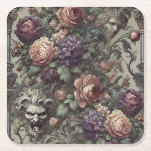 Dessous-de-verre Carré En Papier Sociétés secrètes fleurissant en spirales – Gothiq