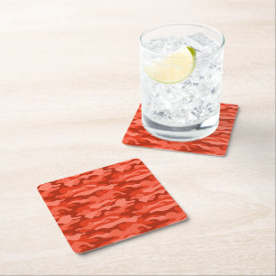 Dessous-de-verre Carré En Papier Soda Orange Camo Monocolore