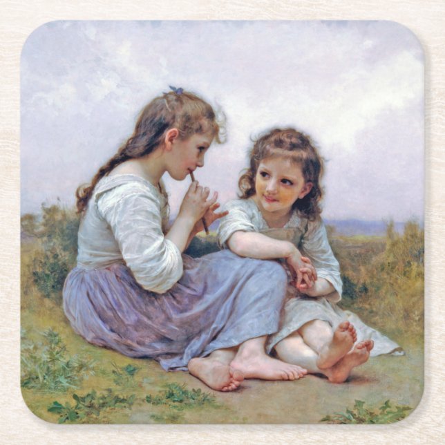 Dessous-de-verre Carré En Papier Soeurs, Bouguereau (Devant)