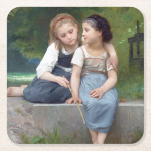Dessous-de-verre Carré En Papier Soeurs, Bouguereau
