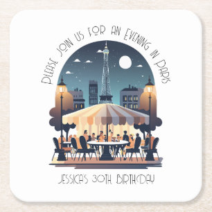 Dessous-de-verre Carré En Papier Soirée À Paris