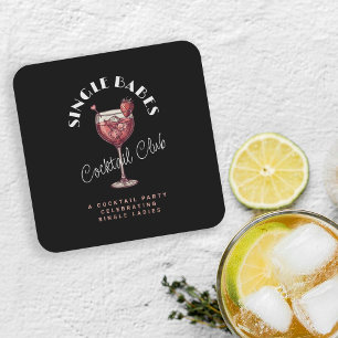 Dessous-de-verre Carré En Papier Soirée Filles Célibataires Cocktail Rose