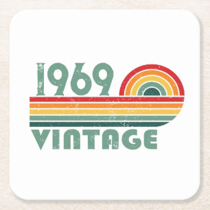 Dessous-de-verre Carré En Papier Soirée personnalisée vintage de 55 ans