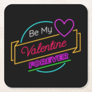 Dessous-de-verre Carré En Papier Sois Ma Saint-Valentin Pour Toujours-83419