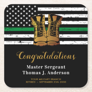 Dessous-de-verre Carré En Papier Soldat de retraite