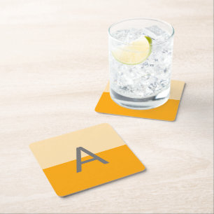 Dessous-de-verre Carré En Papier Soleil Daffodique Jaune Monogramme