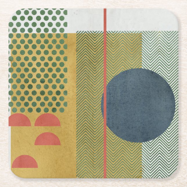 Dessous-de-verre Carré En Papier Soleil Rouge IV (Devant)