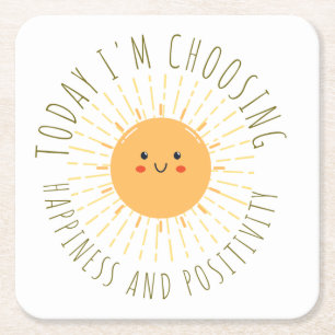 Dessous-de-verre Carré En Papier Soleil souriant mignon