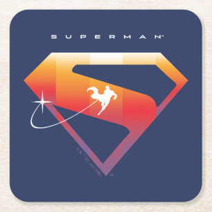 Dessous-de-verre Carré En Papier Soleil Tourner Superman Shield