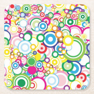 Dessous-de-verre Carré En Papier Sort de cercles vifs