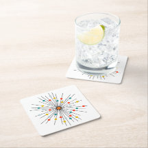 Sous-verres à boire Atomic Dot de style moderne du