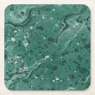 Dessous-de-verre Carré En Papier Sous-verres à boire en marbre vert classique