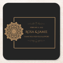 Sous-verres élégants noir et or pour la fête de ma
