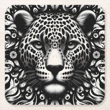 Sous-verres en papier léopard noir et blanc – Form