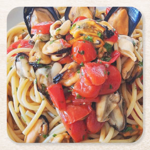 Dessous-de-verre Carré En Papier Spaghetti avec moules Dessous de verre alimentaire