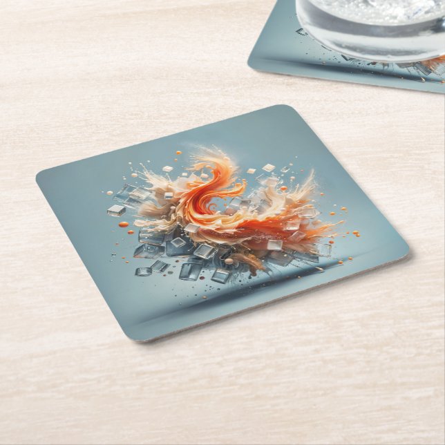 Dessous-de-verre Carré En Papier Splash tropical (Incliné)