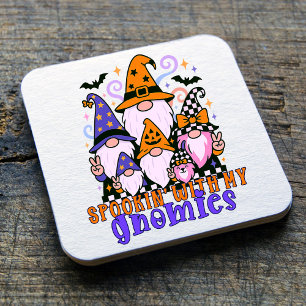 Dessous-de-verre Carré En Papier Spookin’ Avec Mes Gnomies : Amis Rétro Halloween