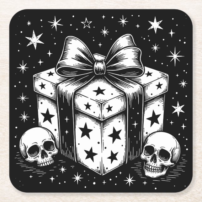 Dessous-de-verre Carré En Papier Spooky Gift (Devant)
