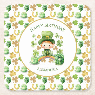 Dessous-de-verre Carré En Papier St patrick Lucky One Premier Anniversaire