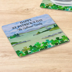 Dessous-de-verre Carré En Papier St Patrick's Day Lucky Shamrock Nom de famille