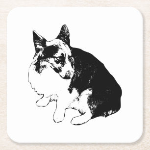 Dessous-de-verre Carré En Papier Stand De Coupe, Foxy Friend