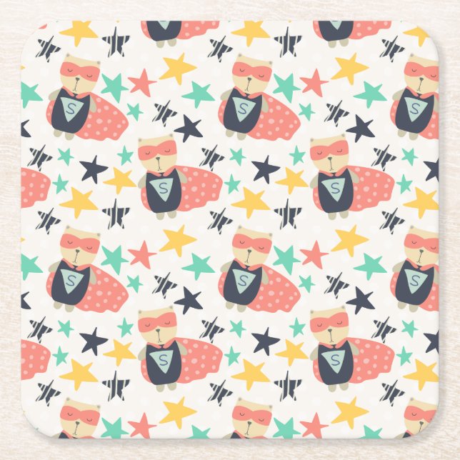 Dessous-de-verre Carré En Papier Star Super Hero (Devant)