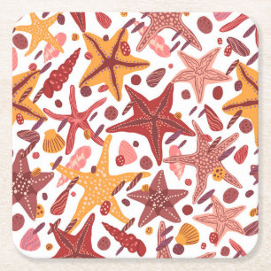 Dessous-de-verre Carré En Papier Starfish Shells : Motif scandinave