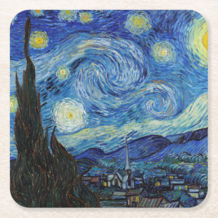 Dessous-de-verre Carré En Papier Starry Night, Vincent van Gogh