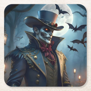 Dessous-de-verre Carré En Papier Steampunk Southern Gothic Zombie Halloween
