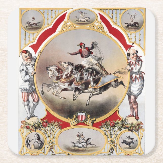 Dessous-de-verre Carré En Papier Stone & Murray's Circus, Circa 1870. (Devant)