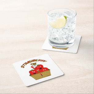 Dessous-de-verre Carré En Papier Strawberry Time !