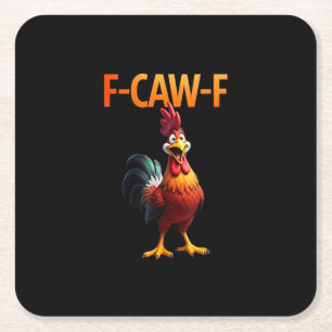 Dessous-de-verre Carré En Papier Style gothique vintage de poulet drôle F Caw F