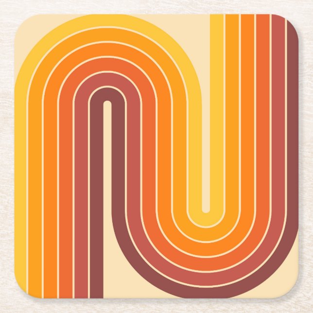 Dessous-de-verre Carré En Papier Style moderne du milieu du siècle (Devant)