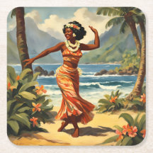 Style vintage Hawaiian Travel Hula Girl Danser