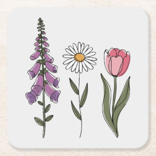 Dessous-de-verre Carré En Papier Subtil Anti-Trump - Digitale III Foxglove Daisy Tu