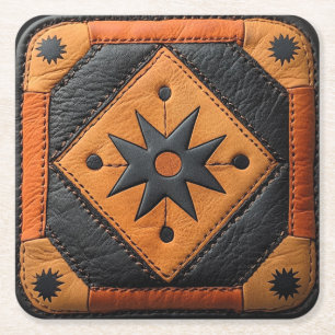 Dessous-de-verre Carré En Papier Sud-Ouest Beau Cuir de style champêtre