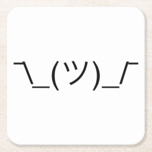 Dessous-de-verre Carré En Papier ¯ suffisant de Shrug \ noir solide de _(ツ) _/¯