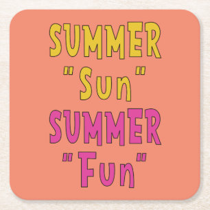 Dessous-de-verre Carré En Papier Summer Sun Summer Fun