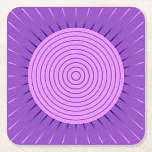 Dessous-de-verre Carré En Papier Sunburst géométrique moderne - Amethyst Purple