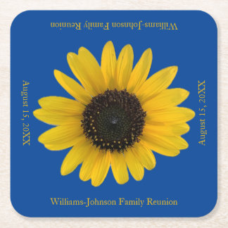 Dessous-de-verre Carré En Papier Sunflower Personnalisé Blue Event