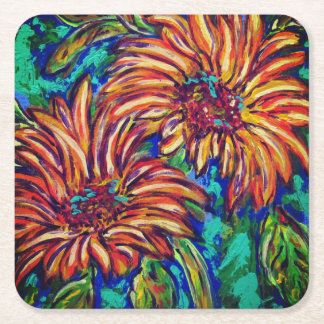 Dessous-de-verre Carré En Papier Sunflowers Paper Coaster