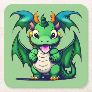 Dessous-de-verre Carré En Papier Sunny Le Dragon Amical