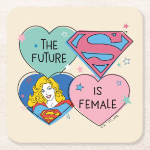 Dessous-de-verre Carré En Papier Supergirl hors de ce monde Retro Graphisme