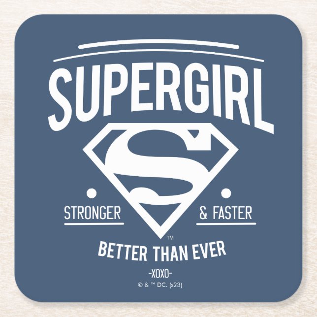 Dessous-de-verre Carré En Papier Supergirl mieux que jamais Retro Graphic (Devant)