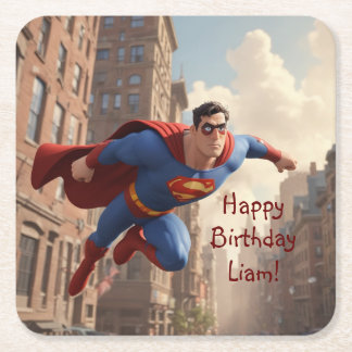 Dessous-de-verre Carré En Papier Superhero Flying